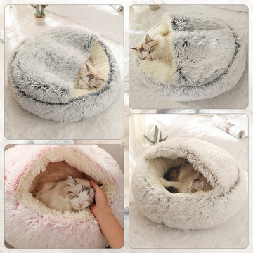 Winter Long Plush Pet Cat Bed